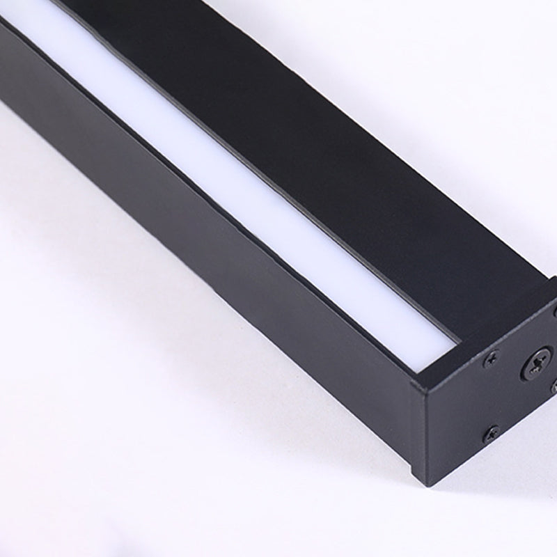 1 Light Linear Wall Mounted Lamps Modern Style Metal Wall Sconce Lights in Black