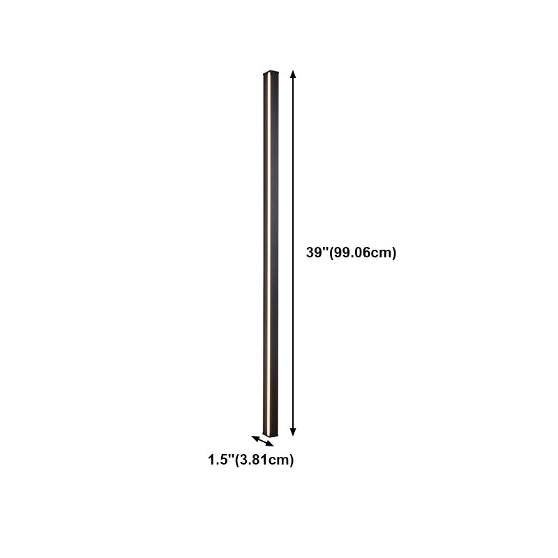 1 Light Linear Wall Mounted Lamps Modern Style Metal Wall Sconce Lights in Black