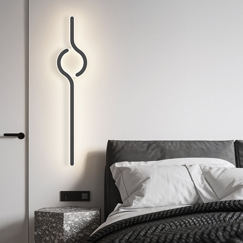 Linear Shape Metal Wall Sconce Modern Single Light Wall Mount Lighting