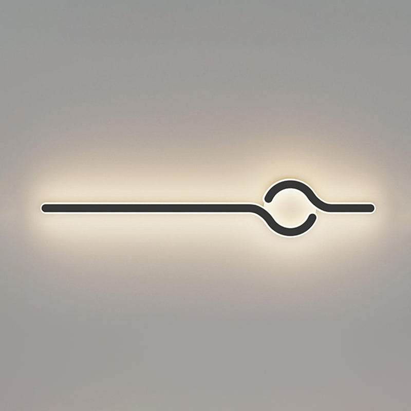 Linear Shape Metal Wall Sconce Modern Single Light Wall Mount Lighting
