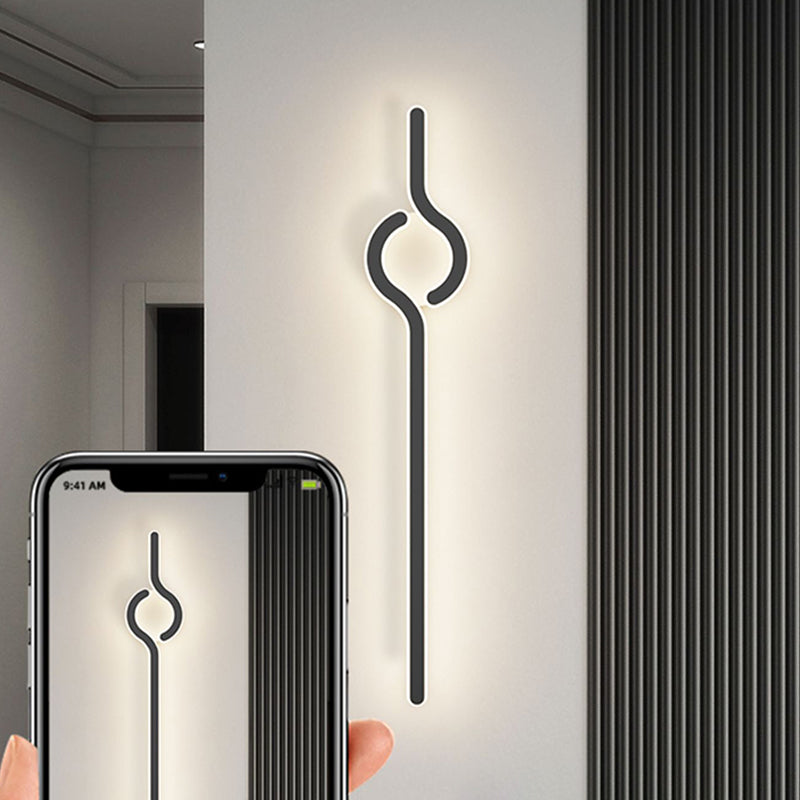 Linear Shape Metal Wall Sconce Modern Single Light Wall Mount Lighting