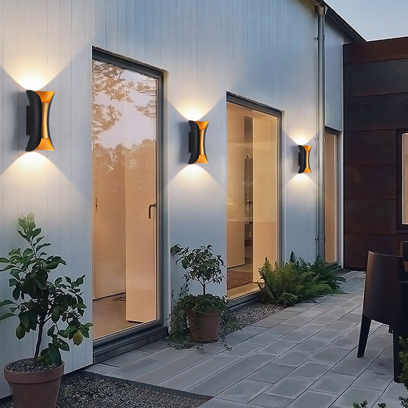 Luces de durazca de metal estilo moderno 2 luces lavadora de pared aplastante