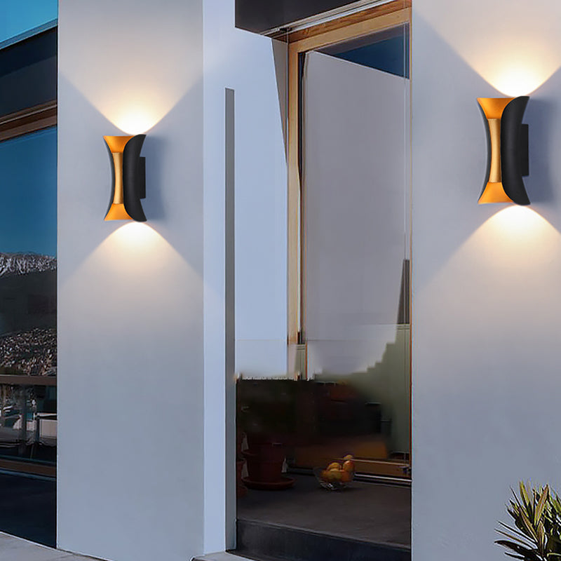 Luces de durazca de metal estilo moderno 2 luces lavadora de pared aplastante