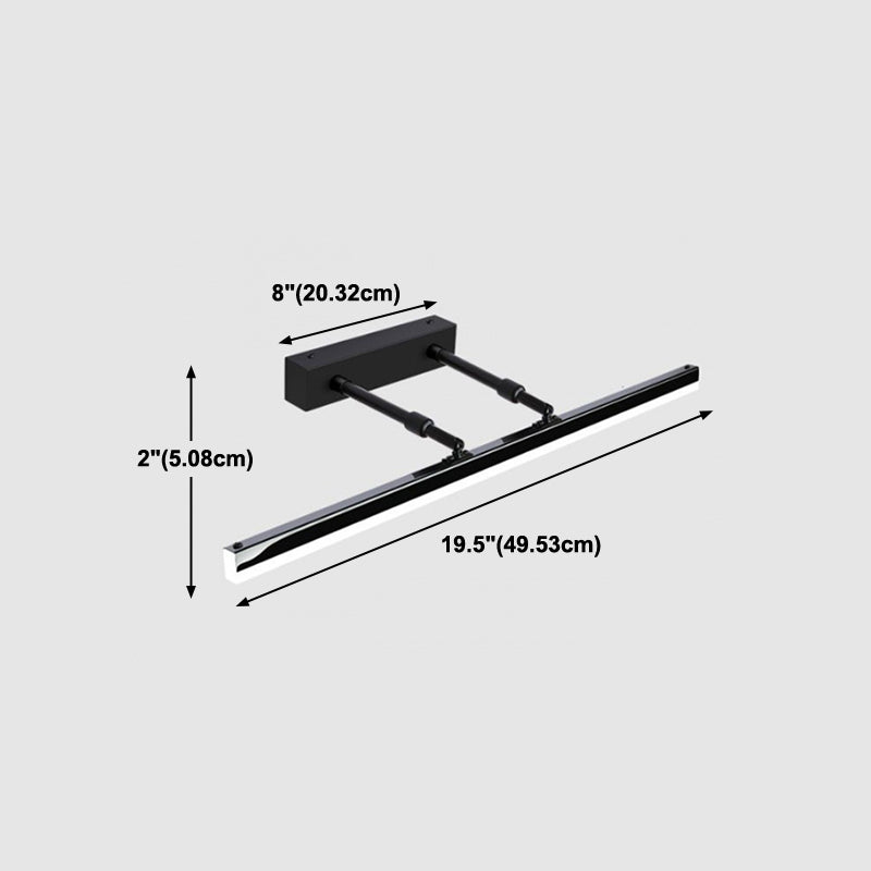 Modern Style Linear Wall Mounted Lamps Metal 1 Light LED Mirror Lights