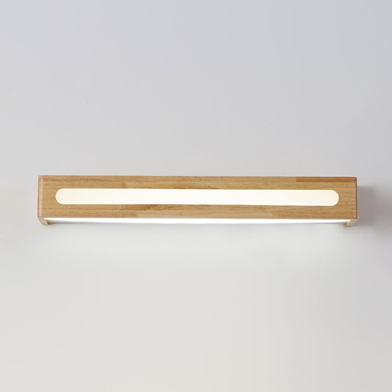 Vierkante vorm houten wand sconce moderne stijl 1 licht spiegel wandmontage verlichting in bruin