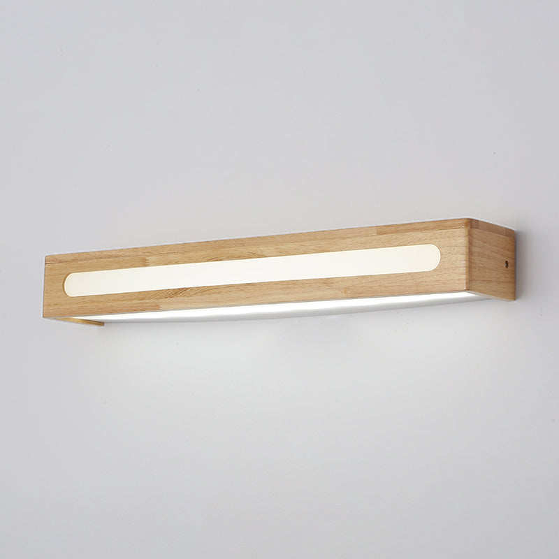 Vierkante vorm houten wand sconce moderne stijl 1 licht spiegel wandmontage verlichting in bruin
