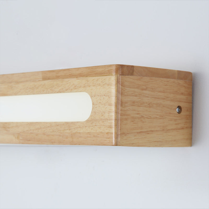 Vierkante vorm houten wand sconce moderne stijl 1 licht spiegel wandmontage verlichting in bruin