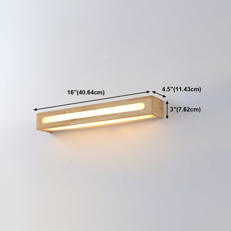 Vierkante vorm houten wand sconce moderne stijl 1 licht spiegel wandmontage verlichting in bruin