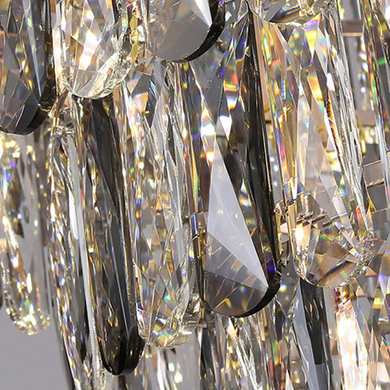 Modern Style Geometry Shape Pendant Chandeliers Crystal Chandelier Lights in Grey
