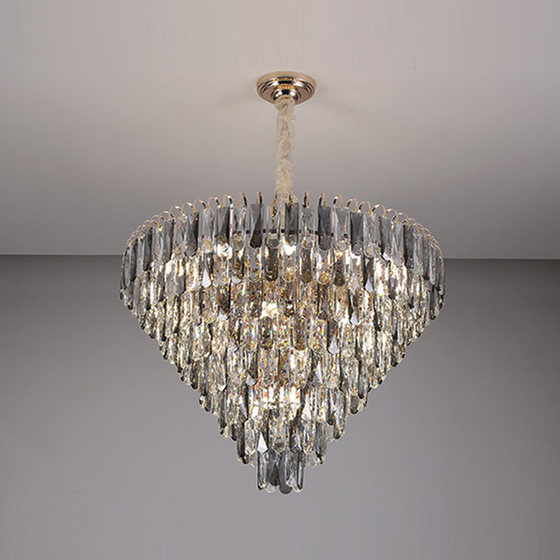 Modern Style Geometry Shape Pendant Chandeliers Crystal Chandelier Lights in Grey