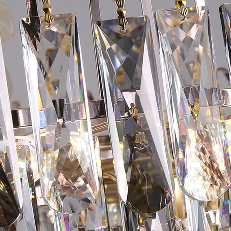 Modern Style Geometry Shape Pendant Chandeliers Crystal Chandelier Lights in Grey