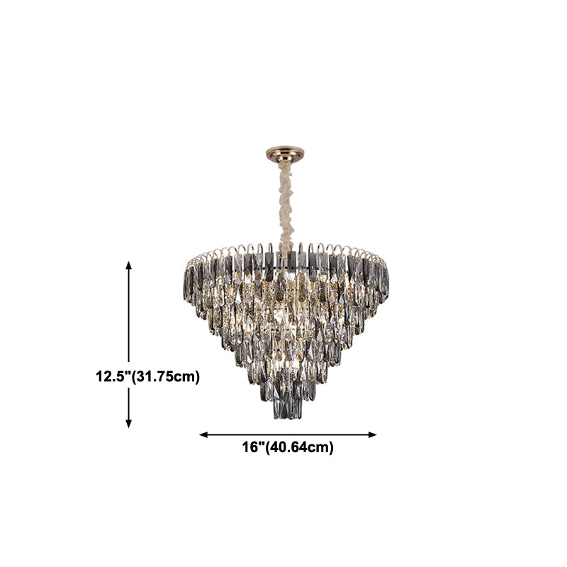 Modern Style Geometry Shape Pendant Chandeliers Crystal Chandelier Lights in Grey