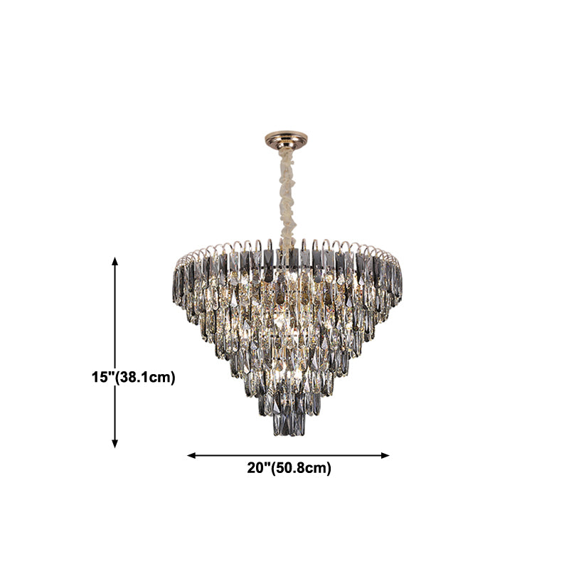 Modern Style Geometry Shape Pendant Chandeliers Crystal Chandelier Lights in Grey