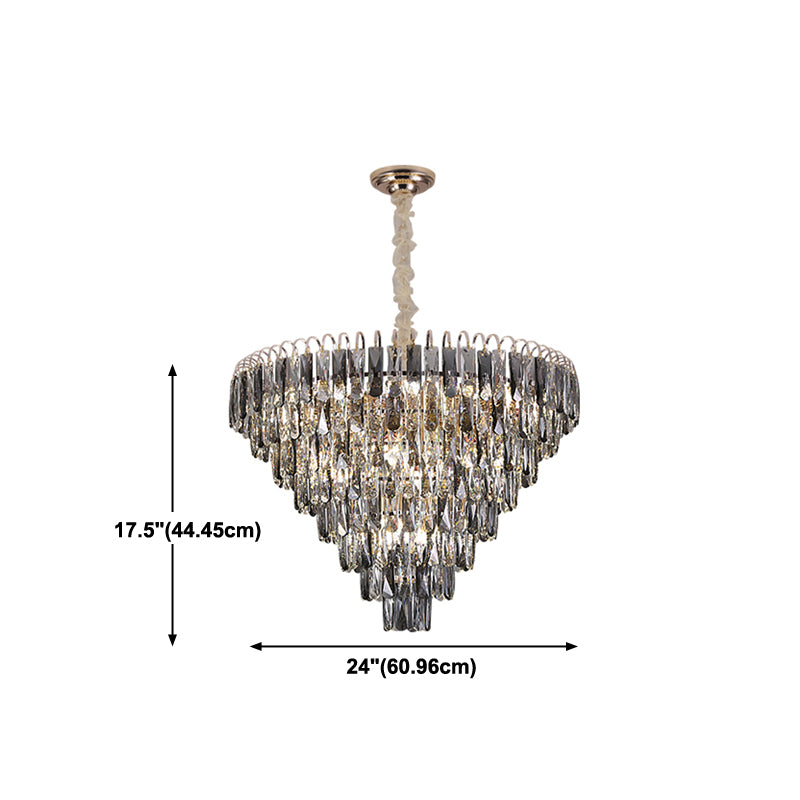 Modern Style Geometry Shape Pendant Chandeliers Crystal Chandelier Lights in Grey