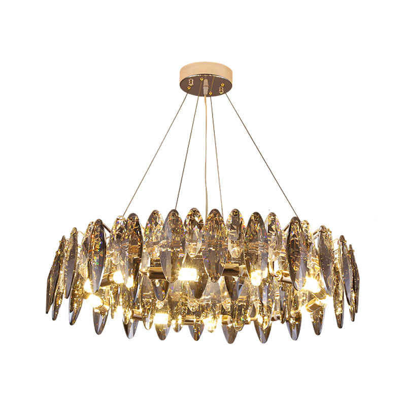 Moderne Style Radform Anhänger Kronleuchter Kristallleuchter Lichter in Grau