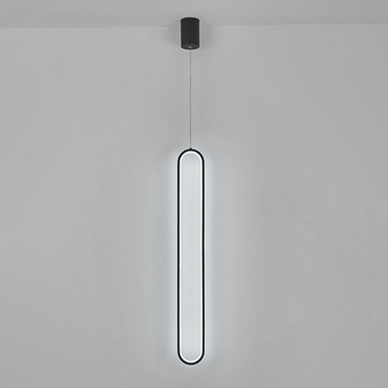 1 Light Linear Hanging Pendant Modern Style Metal Hanging Lighting for Dining Room