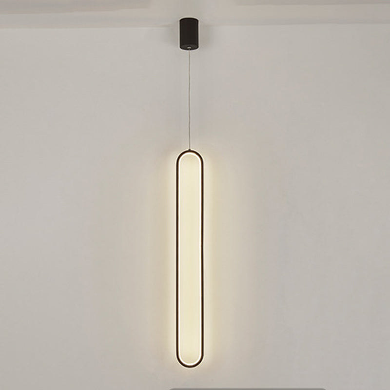 1 Light Linear Hanging Pendant Modern Style Metal Hanging Lighting for Dining Room