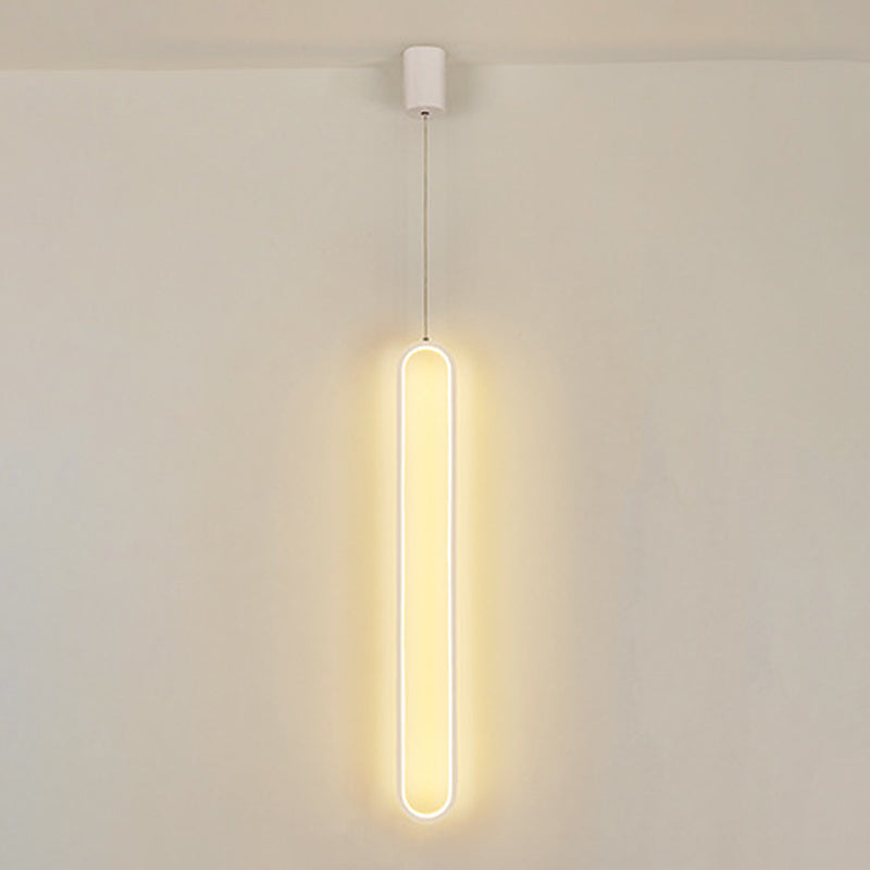 1 Light Linear Hanging Pendant Modern Style Metal Hanging Lighting for Dining Room