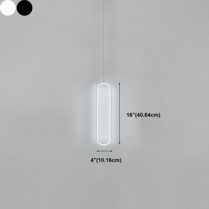1 Light Linear Hanging Pendant Modern Style Metal Hanging Lighting for Dining Room