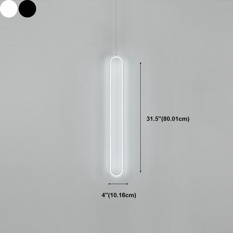 1 Light Linear Hanging Pendant Modern Style Metal Hanging Lighting for Dining Room