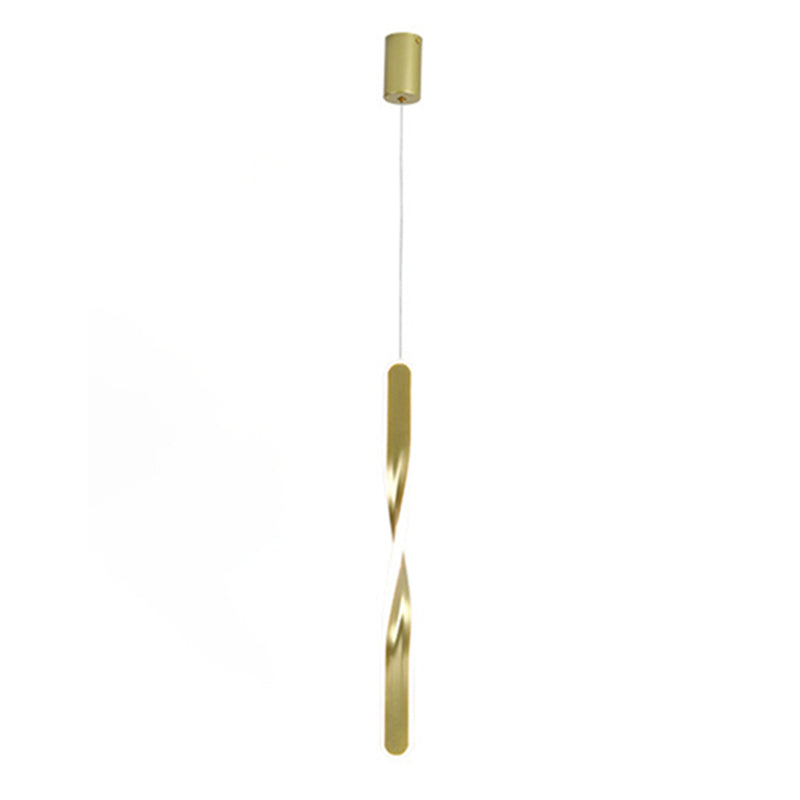 1 Light Linear Hanging Pendant Modern Style Metal Hanging Lighting for Living Room