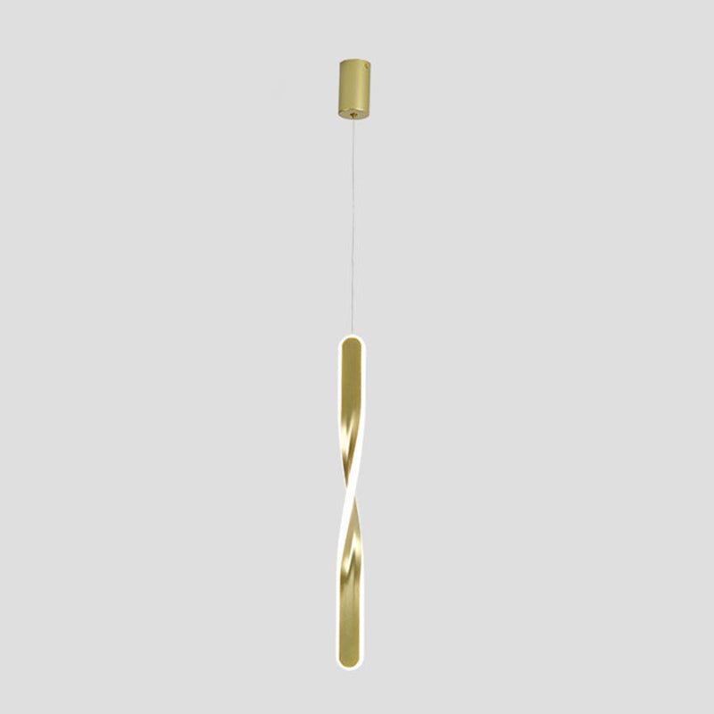 1 Light Linear Hanging Pendant Modern Style Metal Hanging Lighting for Living Room