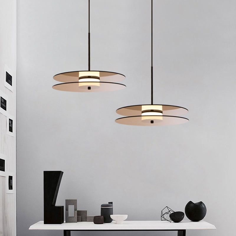 Éclairage encerclant le pendentif éclairage moderne en verre moderne 1 lampe à LED Light Light en noir