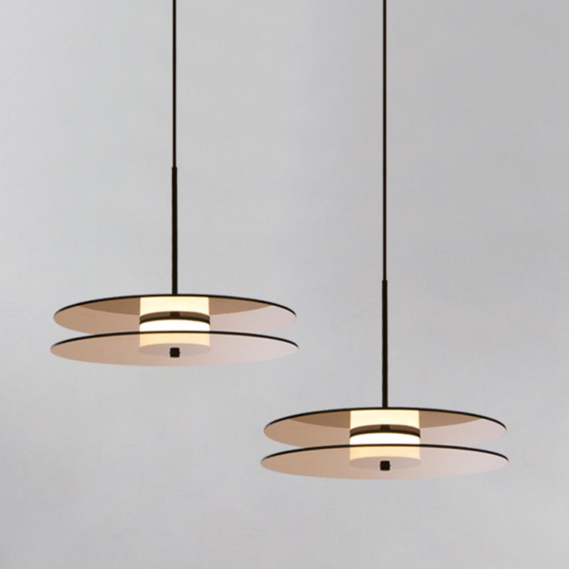 Éclairage encerclant le pendentif éclairage moderne en verre moderne 1 lampe à LED Light Light en noir