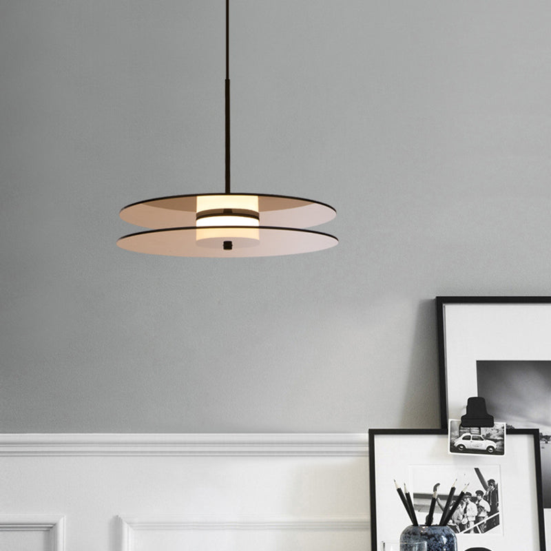 Éclairage encerclant le pendentif éclairage moderne en verre moderne 1 lampe à LED Light Light en noir