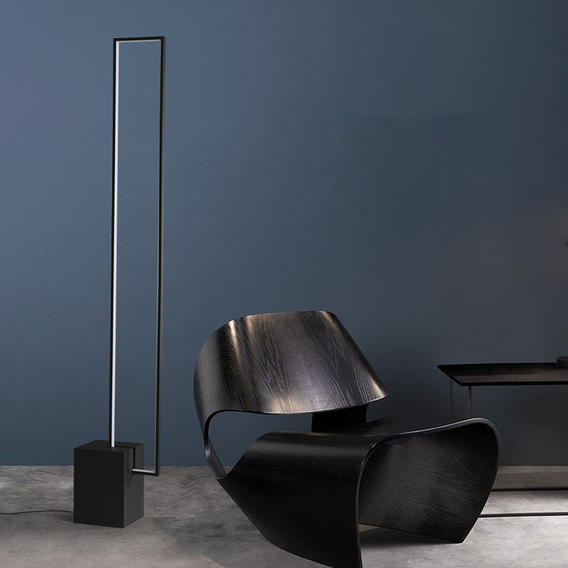 Forma geométrica Luz de piso de metal Estilo moderno 1 Luz de luz de luz en negro