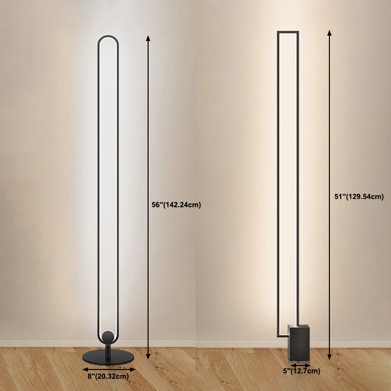 Forma geométrica Luz de piso de metal Estilo moderno 1 Luz de luz de luz en negro