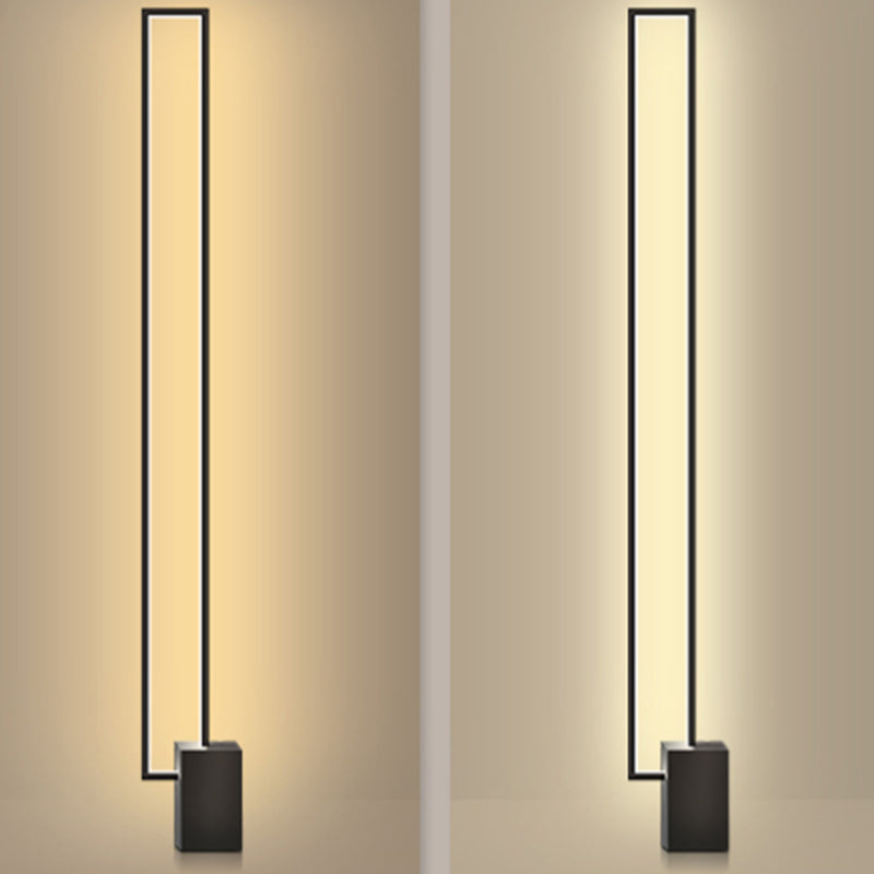 Forma geométrica Luz de piso de metal Estilo moderno 1 Luz de luz de luz en negro