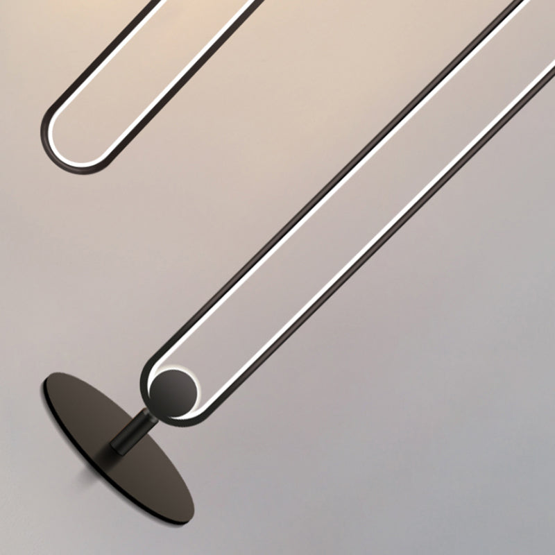 Forma geométrica Luz de piso de metal Estilo moderno 1 Luz de luz de luz en negro