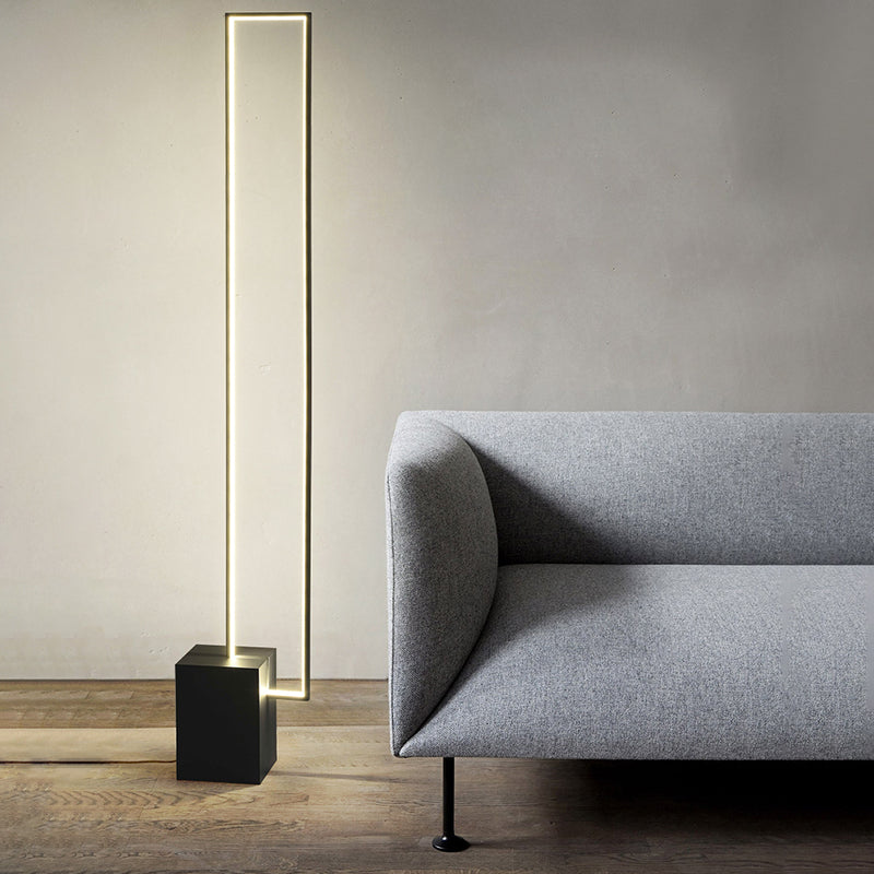 Forma geométrica Luz de piso de metal Estilo moderno 1 Luz de luz de luz en negro