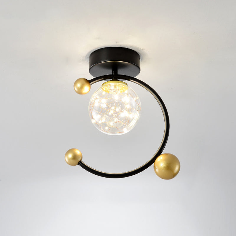 Nordic Starry Glass Ball Ceiling Light LED Flush Mount Light for Hallway