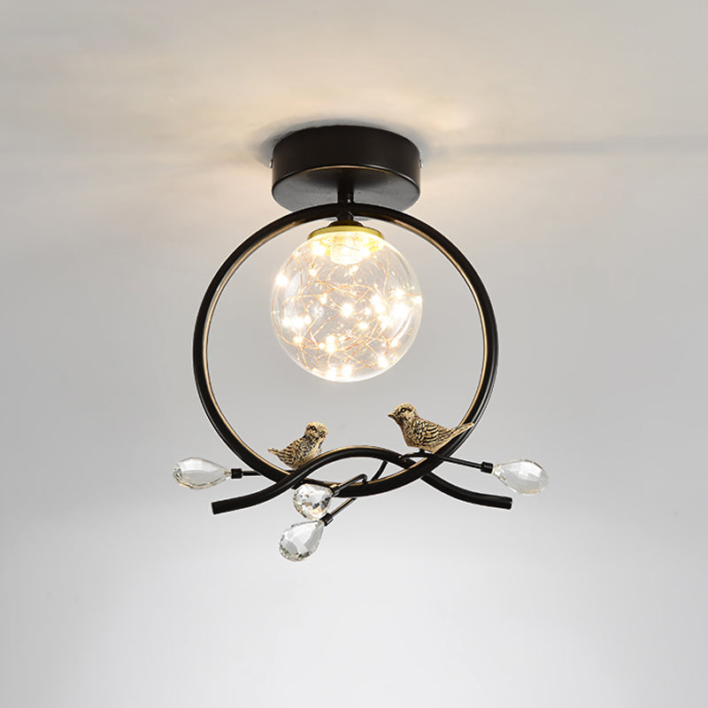 Nordic Starry Glass Ball Ceiling Light LED Flush Mount Light for Hallway