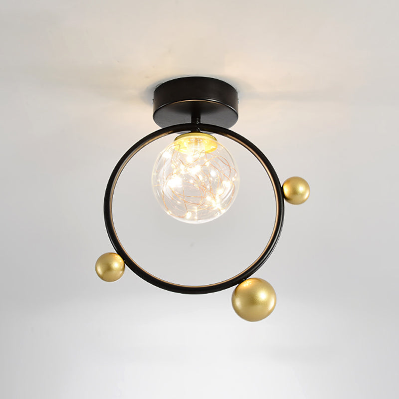 Nordic Starry Glass Ball Ceiling Light LED Flush Mount Light for Hallway