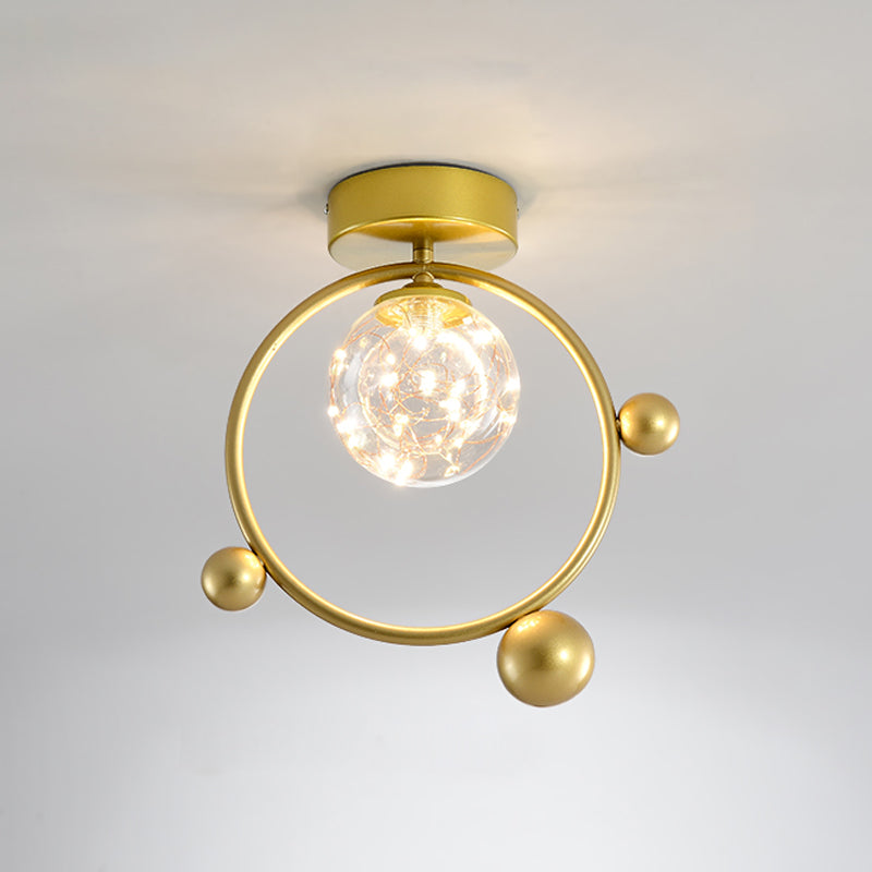 Nordic Starry Glass Ball Ceiling Light LED Flush Mount Light for Hallway