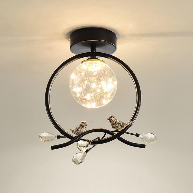 Nordic Starry Glass Ball Ceiling Light LED Flush Mount Light for Hallway