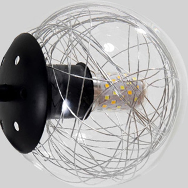 Plafonnier Spoutnik en verre LED étoilé nordique pour chambre à coucher