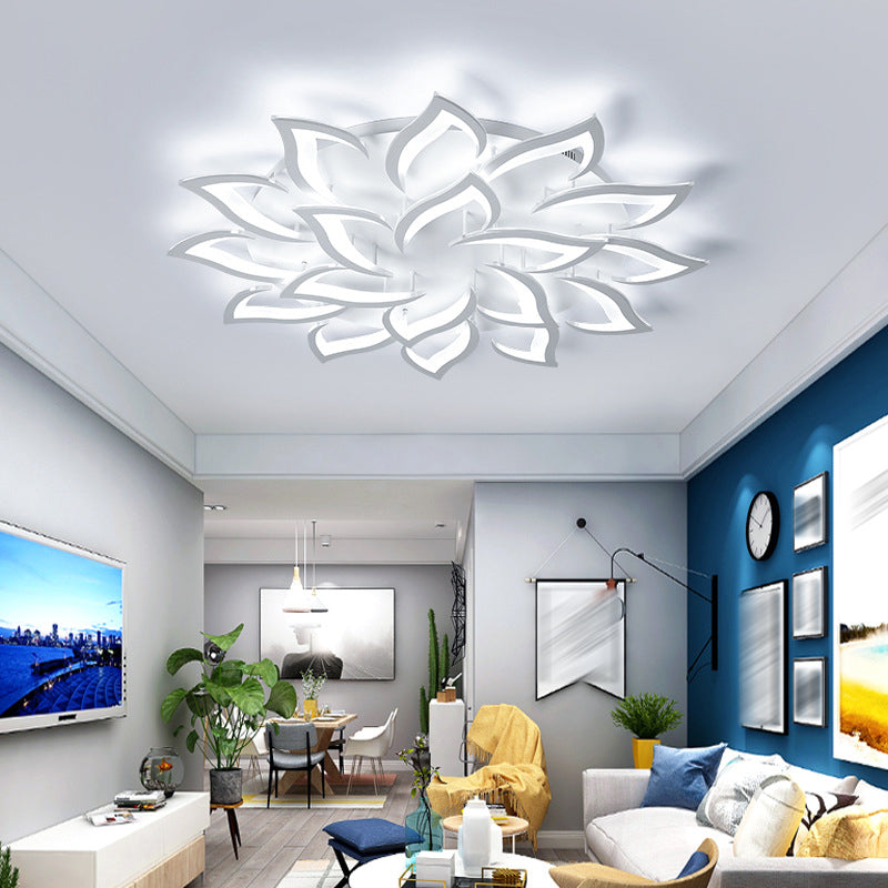 Plafonnier LED en acrylique en forme de fleur, luminaire de plafond Simple pour le salon