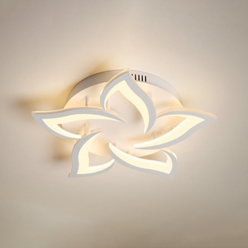 Plafonnier LED en acrylique en forme de fleur, luminaire de plafond Simple pour le salon