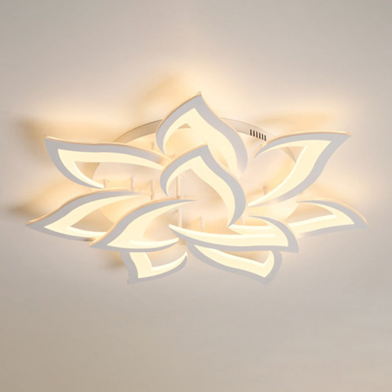 Plafonnier LED en acrylique en forme de fleur, luminaire de plafond Simple pour le salon