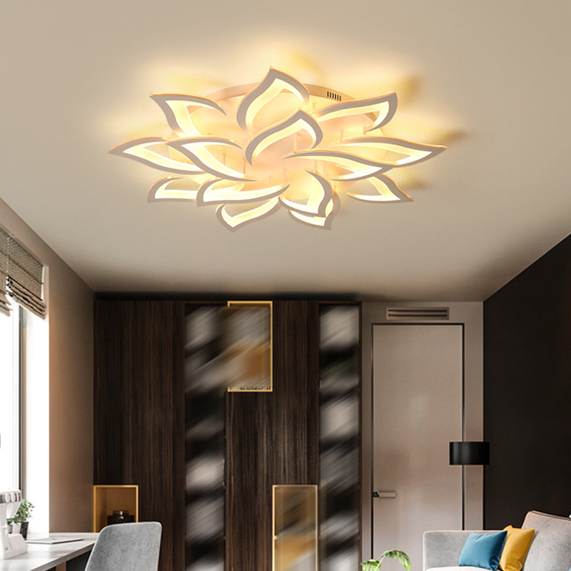 Plafonnier LED en acrylique en forme de fleur, luminaire de plafond Simple pour le salon