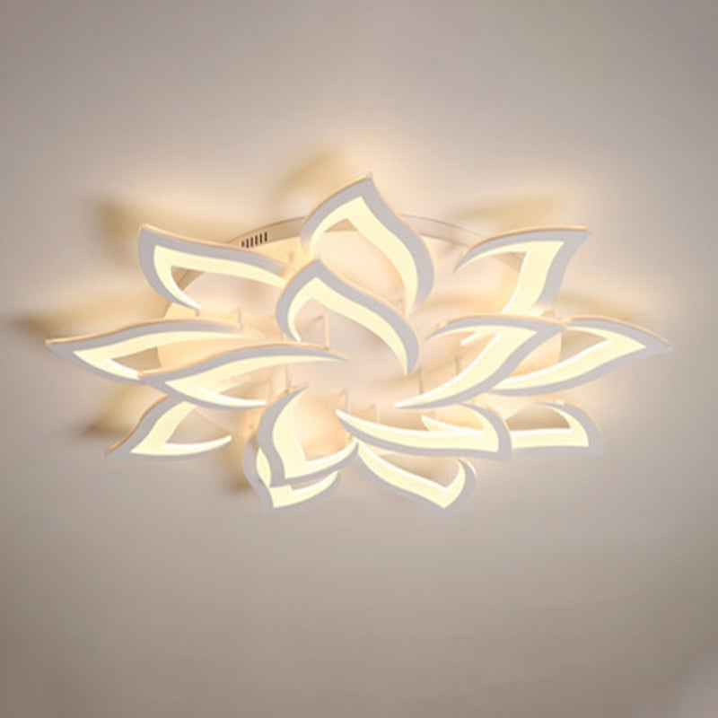 Plafonnier LED en acrylique en forme de fleur, luminaire de plafond Simple pour le salon