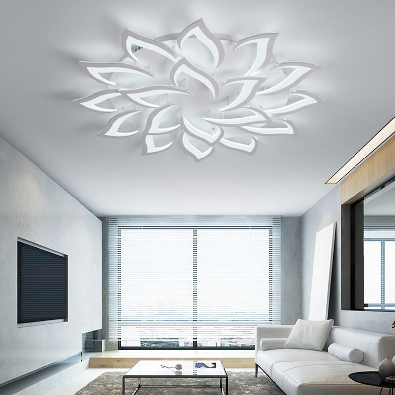 Plafonnier LED en acrylique en forme de fleur, luminaire de plafond Simple pour le salon