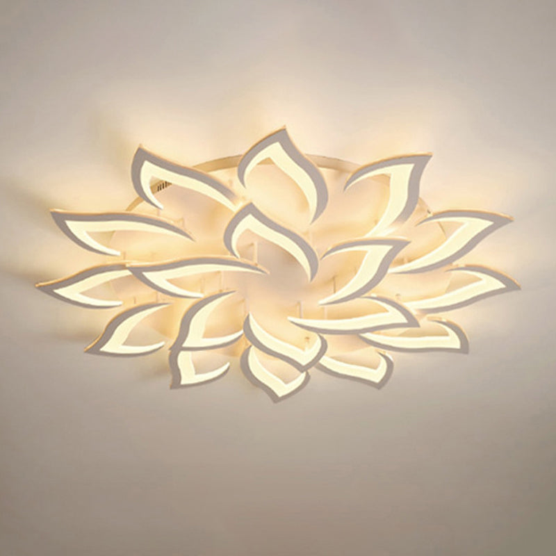 Plafonnier LED en acrylique en forme de fleur, luminaire de plafond Simple pour le salon