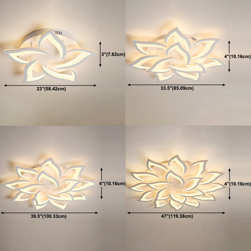 Plafonnier LED en acrylique en forme de fleur, luminaire de plafond Simple pour le salon