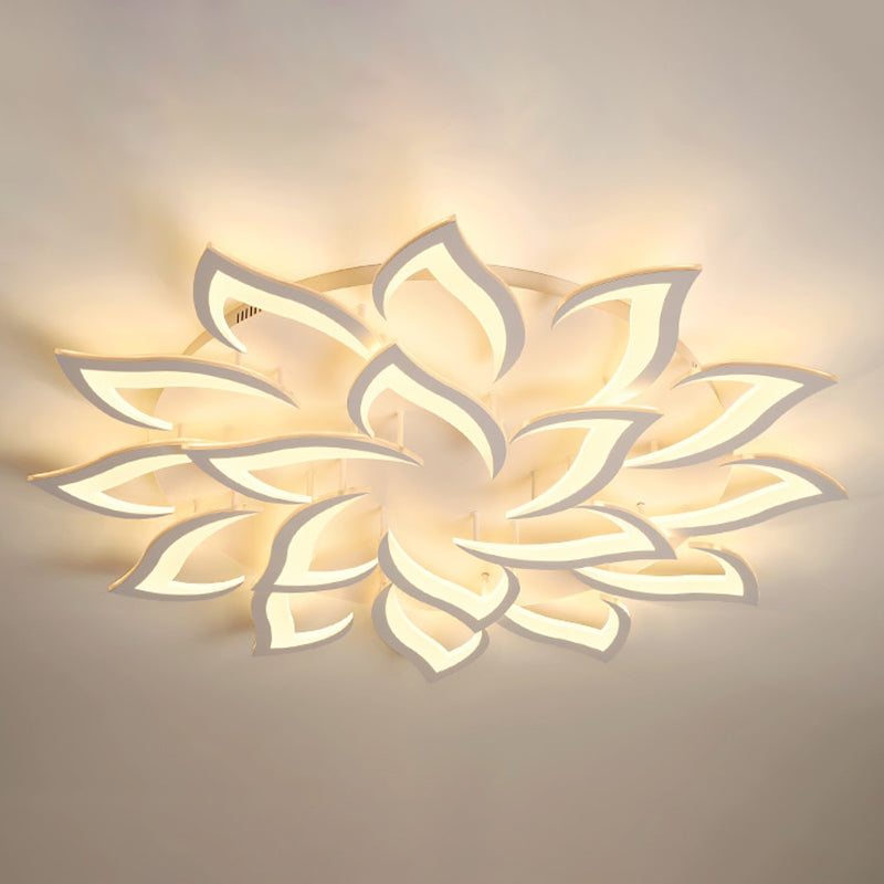 Plafonnier LED en acrylique en forme de fleur, luminaire de plafond Simple pour le salon