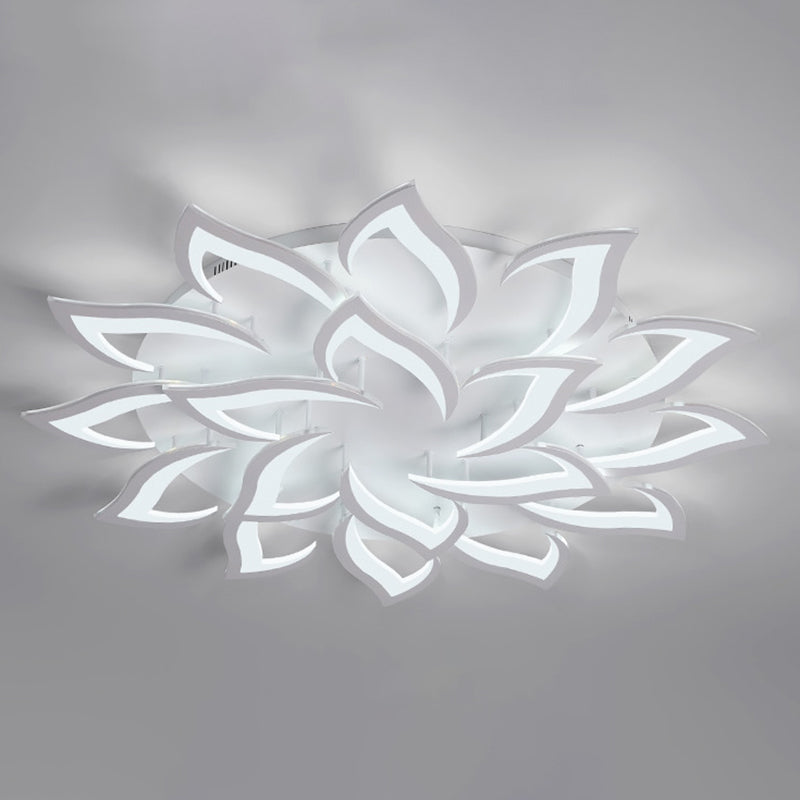 Plafonnier LED en acrylique en forme de fleur, luminaire de plafond Simple pour le salon